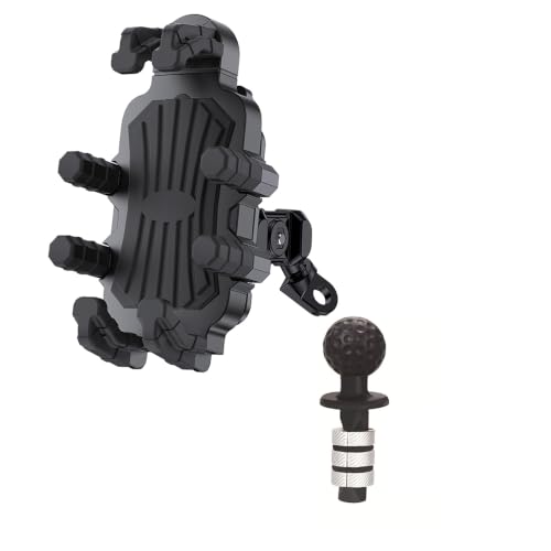Image of Motorcycle Phone Holder for 13mm- 19mm Fork Stem Hole,Smartphone 4.7''-7.2'' Motorbike Mirror Seat Phone Mount (E-Mirror Mount)