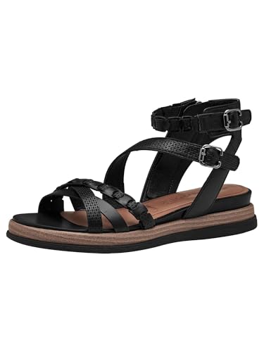 Tamaris sandale femme à talon compensé noir 38 EU