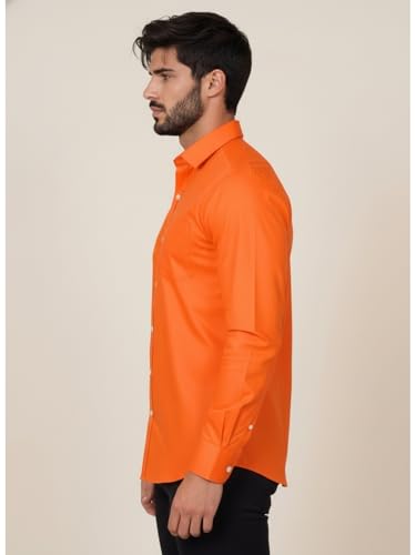 Image of Full Sleeve Black Formal Shirt for Men Cotton Regular Fit Casual - Pure Premium Branded Shirts for Men Formal Stylish Slim Plain Solid Man Wear as Office and Party