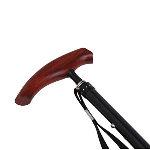 Muleta de aleación de aluminio con elegante mango en T de palisandro rojo 3