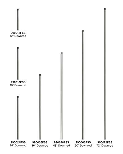 Hinkley 72" Ceiling Fan Down Rod, Satin Steel Finish