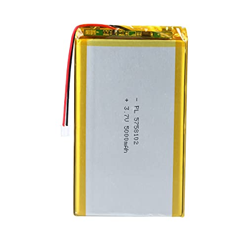 YTKavq 3.7V 5000mAh Battery 5758102 Lithium Polymer Ion Rechargeable Li-ion Li-Po Battery with 2P PH 2.0mm Pitch Connector…
