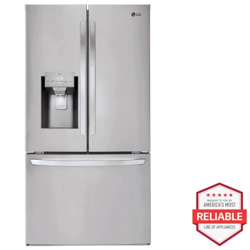 36 Inch Smart French Door Refrigerator with 28 cu.ft. Capacity, WiFi Enabled, ThinQ Technology, Slim SpacePlus® Ice System, and ENERGY STAR® Qualified: PrintProof™ Stainless Steel on Fridge.com