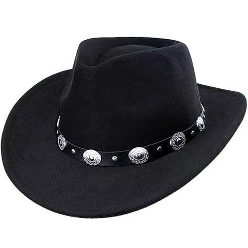Western Outback Felt Cowboy Hat for Women Cowgirls Fedora Gus Hat Rodeo 22"-22.75" fit for M/L3