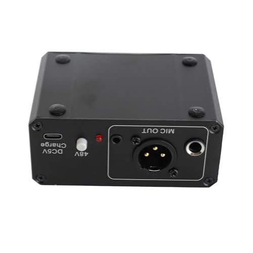 Mikrofonvorverstärker, Mikrofon Booster mit Hoher Verstärkung, Vorverstärker mit 48 V Phantomspeisung für Dynamische und Kondensatormikrofone, Mikrofonvorverstärker mit XLR
