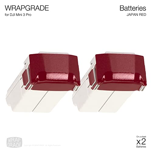 Image of WRAPGRADE Skin Stickers Compatible with DJI Mini 4 Pro /Mini 3 Series | Two Batteries (Japan RED)