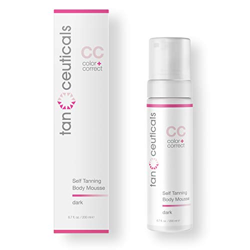 Tanceuticals Self Tanning Mousse - Healthy Ingredients and Fresh Coconut Scent Gives Instant, Long-Lasting Sunless Tan - Self Tanner in Dark Shade - 6.7 oz