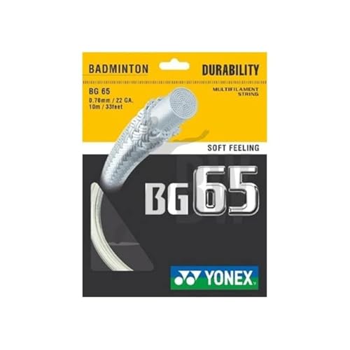 Yonex BG-65 Badminton String, Color Option (BG 65 - White)