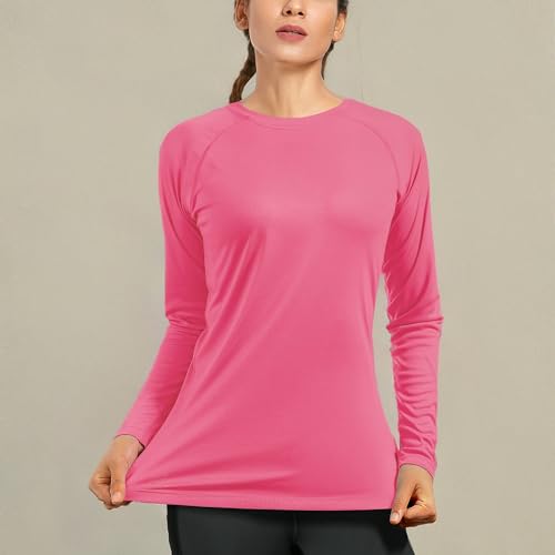 Image of Women's Long Sleeve UPF 50+ UV Sun Protection Shirts Athletic Rash Guard Swim Shirt /Hoodie for Outdoor Diving Hiking