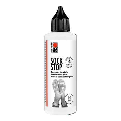 Marabu 17220106070 - Sock Stop, 90 ml, weiß, gummiartige Antirutsch-Farbe...