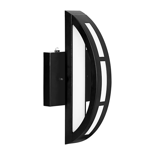 Image of Sylvania Wall Mount Round LED Light Sconce 12.5W, 5 CCT (2700 /3000 /3500 /4000 /5000K), 80 CRI, 450 LMS, Black with Sensor - 1 Pack (63472)