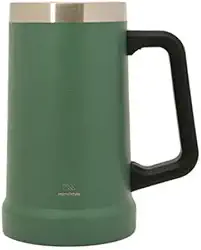 Mimo Style Caneca Térmica Para Cerveja Verde 700Ml Feita Inteiramente em Aço Inoxidável com Alça. Mantém sua Bebida Gelada por 4 Horas e Quente por 4 Horas. Resistente, Durável e Ecológica.