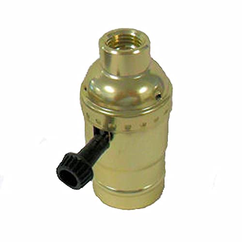 3-Way Brass-Plated lamp Socket with Large Hole 1/4 IPS TR-28