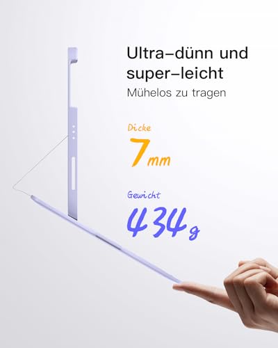 Inateck iPad 11(A16) Hülle mit Tastatur, iPad 10 Gen. Hülle mit Tastatur, für iPad Air 11" M4/ M3/M2 (2026/2025/2024),Air 5/4, Pro 11,QWERTZ,Ultraleichte Tastatur mit Stifthalter,AirTap BK2007 3