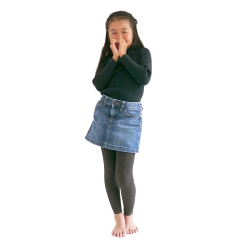 Filloie フィロワ ベビー 子供用 無地 リブ スパッツ 10分丈 ダークグレー モカグレー 120cm 95-1699-zの商品画像（Amazon）
