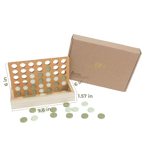 Neutral Wooden Four in a Row Game juego de mesa miniatura 4