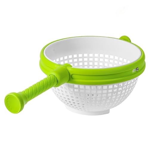 Escurridor De Ensaladas, Secador De Lechuga Con Cesta De Drenaje, Diseño Plegable Y Retráctil Antideslizante, Escurridor Giratorio Rápido Y Fácil, Verde, for Ensaladas, Frutas, Verduras Y Lechuga