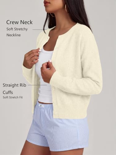 Image of Trendy Queen Cropped Cardigan Sweaters for Women Fall Fashion Clothes 2026 | Lightweight Knit Button-Down, Y2K Open-Front Layering Piece for Fall, Spring & Office Wear