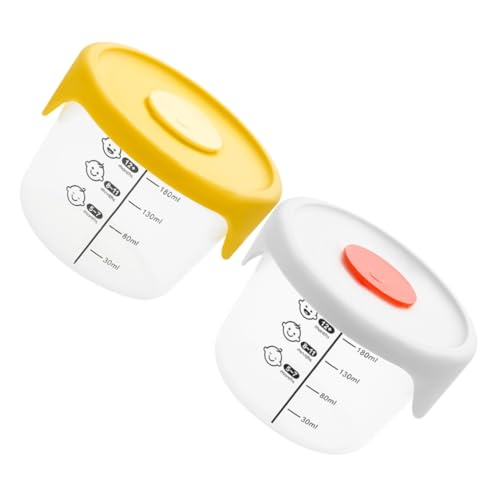 Hohopeti 2個蓋付きベビーフードボックス 密閉プ 幼児用ストレージコンテナ 冷凍 電子レンジ対応 お出かけに便利な輸送用フードボウル イ ー ホワイト