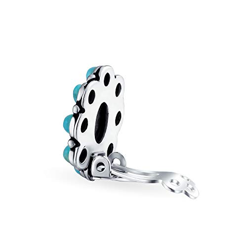 Southwestern Lapis Blue Turquoise Multicolor Cabochon Oval Large Gemstones Western Concho Clip On Earrings For Women Non Pierced Ears .925 Sterling Silver3