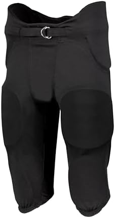 Russell Athletic Boys Integrated 7-Piece Pad Football Pant - Premium Youth Integrated Pants for All-Star Performance P0 Black