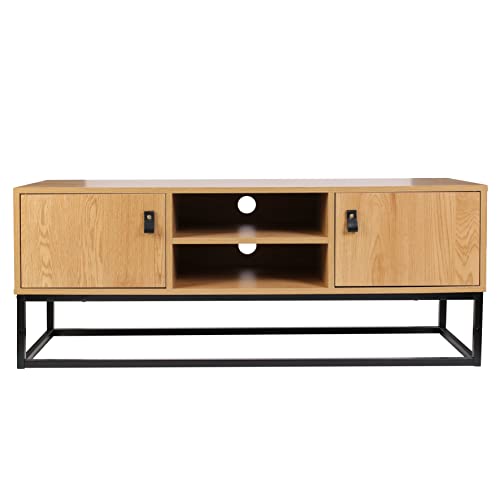 HOME DECO FACTORY - Meuble TV en Bois et métal - Design Authentique avec 2 tiroirs - idéal pour...