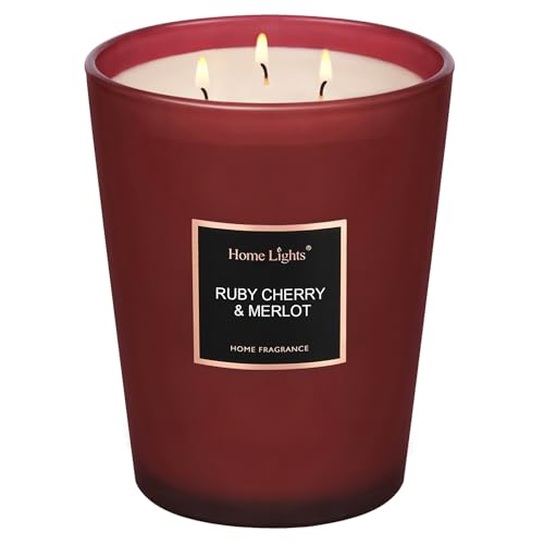 HomeLights-Scented-Candles-Candles-for-Home-Scented-Large-Jar-Aromatherapy-Candles-Natural-Soy-Wax-130-Hours-Long-Burning-Candles-Gift-Ruby-Cherry-Merlot HomeLights Scented Candles Candles for Home Scented Large Jar Aromatherapy Candles Natural Soy Wax 130 Hours Long Burning Candles Gift Ruby Cherry Merlot