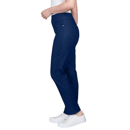 Ruby Rd. Womens Womens Mid-Rise Pull-on Straight Extra Stretch Light Weight Denim Pant4
