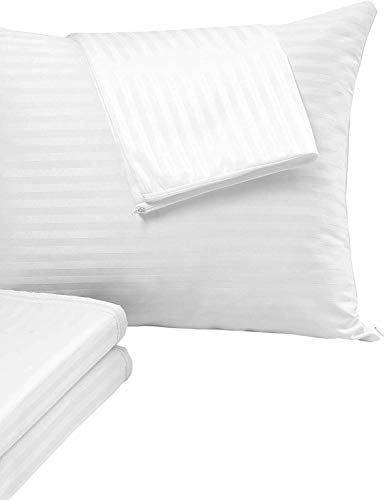 4 Pack Pillow Protectors Queen 20x30 Inches Life Time Replacement Tight Weave 3