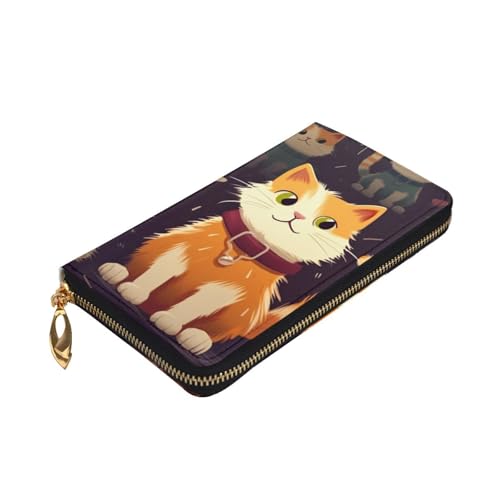 Lovely Cat Wallet For Women Men Clutch Rfid Blocking Leather Wallets Large Capacity Purse Credit Card Holder Money Case With Zipper Phone Holder Long Travel Purse3