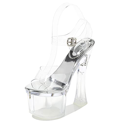 Pompes à Bout Ouvert pour Femmes Talons Hauts Chic avec Plateforme Noire