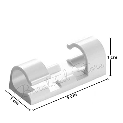 Kit Clip Organizador De Cabos E Fios 20 Peças Autoadesivo Branco