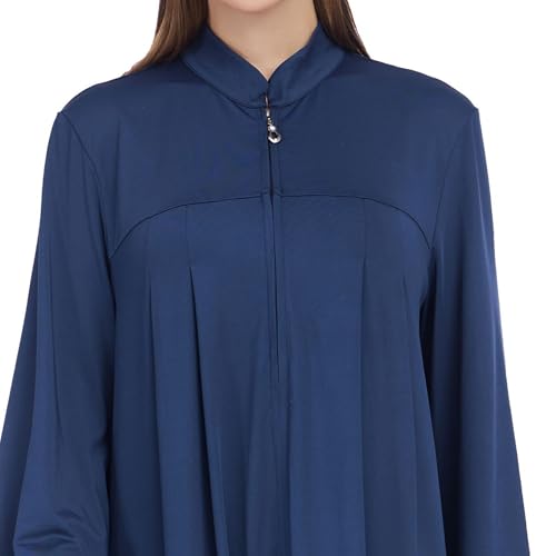 Women Muslim Casual Dress Islamic Maxi Robe Chest Zipper Abaya 1PC Soft Muslim Abaya Eid Kaftan Robe Classic Dress - Image 5