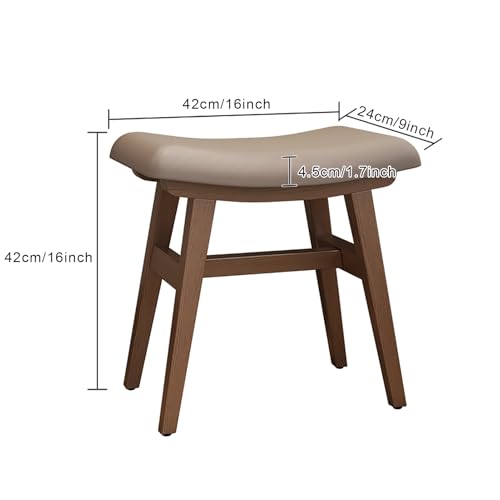 Taburete de piano versátil y banco de madera maciza para recibidor 3
