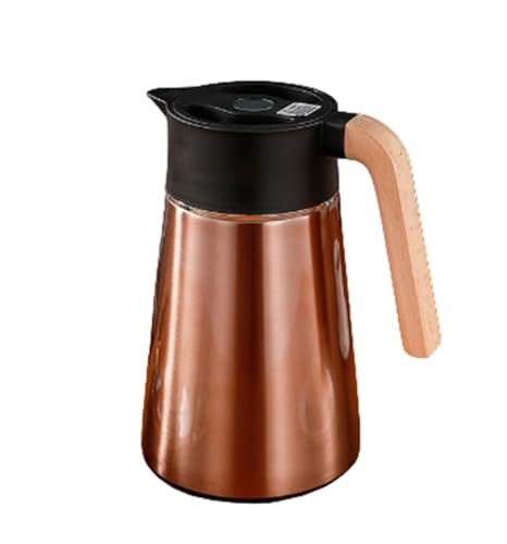 【XXA】魔法瓶 保冷保温ポット ステンレス製 真空二重構造 1.5L/2L 卓上ポット コーヒーポット コーヒーサーバー 真空断熱ポット おしゃれ アウトドア キャンプ 北欧 母の日 父の日 プレゼント (ゴールデン,1500ml(茶こし付き))