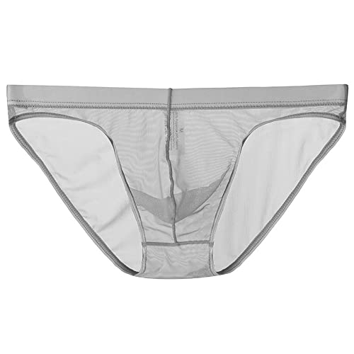 Men's Low Waist Breathable Mesh Triangle Briefs Transparent Bulge Pouch Bikini Briefs Underwear4