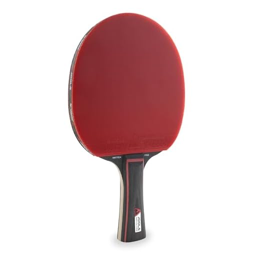 JOOLA Match Pro ITTF taco de tênis de mesa de competição completa aprovado por 4 estrelas preto/vermelho 1,8 mm de espessura de esponja