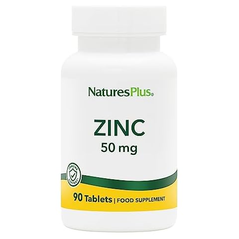 NaturesPlus Zinc Tablets 50mg - Highly Bioavailable Zinc Bisglycinate, Immune Support, Skin, Hair, Nails, Fertility and Focus - Gluten Free Cover