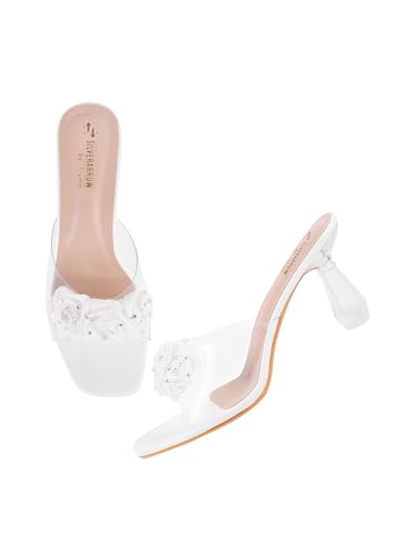 Image of SilverArrow womens Aromo Flora Fashion Sandals|Stilettos Heel Sandals With Open Back|Ethnic Wear