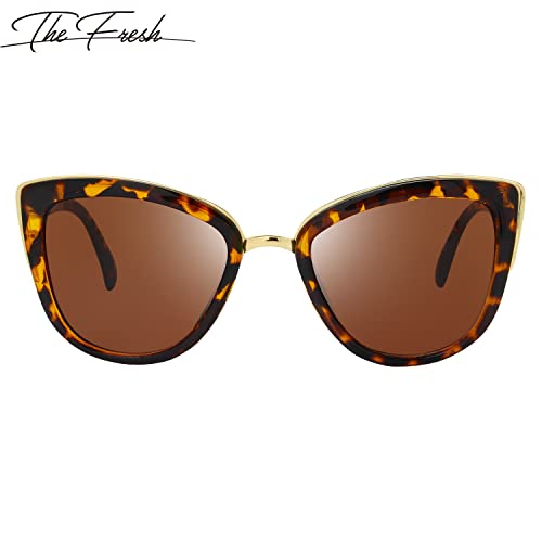 The Fresh Polarized Cat Eye Designer Retro Vintage Sunglasses FR17264P2