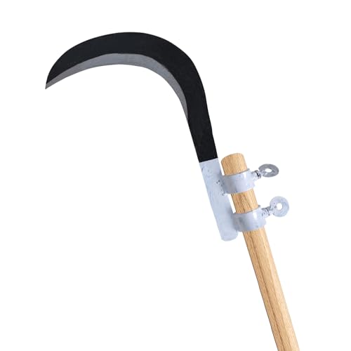 Image of QATHAAL Heavy Duty Agricultural Hand Tool for Harvesting, Farming & Gardening | Tempered Steel Coconut Plucker & Grass Sickle Head | Tree Branch Cutting, Crop Harvesting & Garden Maintenance