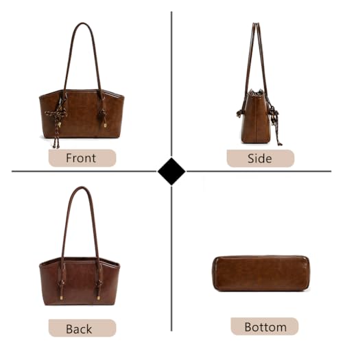 Bolso Hobo de Cuero Retro para Mujer Primavera miniatura 5