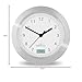 Trendworx 4044-2 Suction Cup Bathroom Clock with Digital Thermometer, Silver
