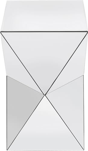Kare Design Mesa auxiliar Luxury Triangle, 32x32cm, tablero de friba, vidrio reflectante, sala de estar, plata, triaungular - imagen 5