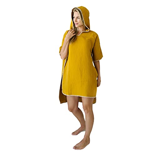 Natemia Muslin Hooded Poncho For Men & Women – Ultra Soft & Lightweight Beach/Pool/Surf Poncho Towel & Cover-Up #TOP9