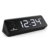 Marathon USB Clock Charger With 2 Front Charging Ports. Hotel Collection With Universal AC Adapter. Emergency Backup Batteries Included. Color - Black Case with Light Blue LED Digits. SKU - CL030055BK