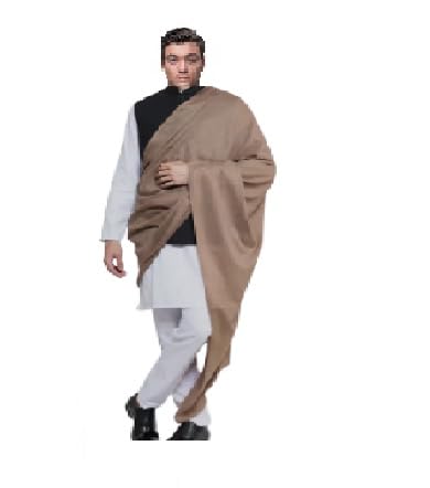 Men's shawl Pashmina Wool Solid Men Shawl (Brown)-image-29