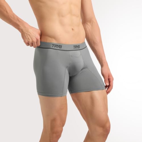 Image of TRYB Sports Underwear for Men | Stretchable Liquid Semi Compression Shorts | Trunks for Running & Gym Workout | Quick Dry, Breathable & Anti Chafing | Sports Innerwear Boxers