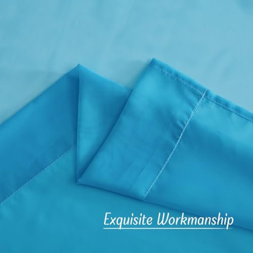 Image of NICETOWN Sheer Window Curtains Sweep to Floor, Grommet Airy and Breathable Soft Voile Sheer Drapes with Light Filtering for Living Room /Bedroom, Teal, W54 x L108, 2 Panels