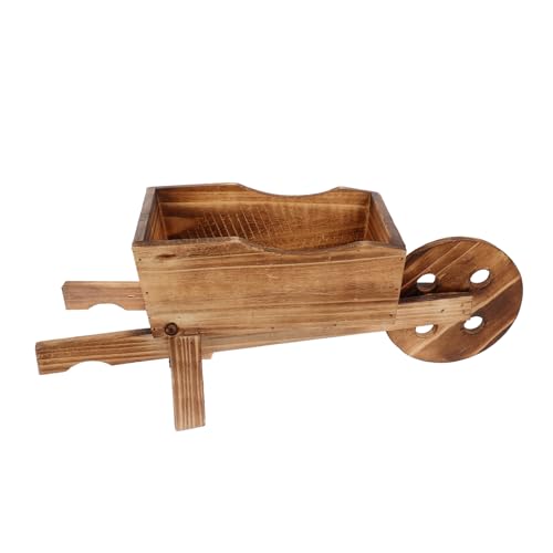TOYANDONA Pot De Fleurs Bois Forme Brouette Jardinière Décorative pour Plante Pot pour Jardin Ornemental